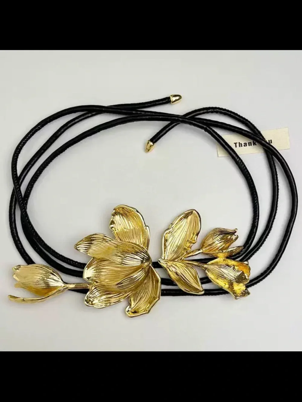 Vintage Gold Floral Statement Belt - Women's Accessory size-adjustable